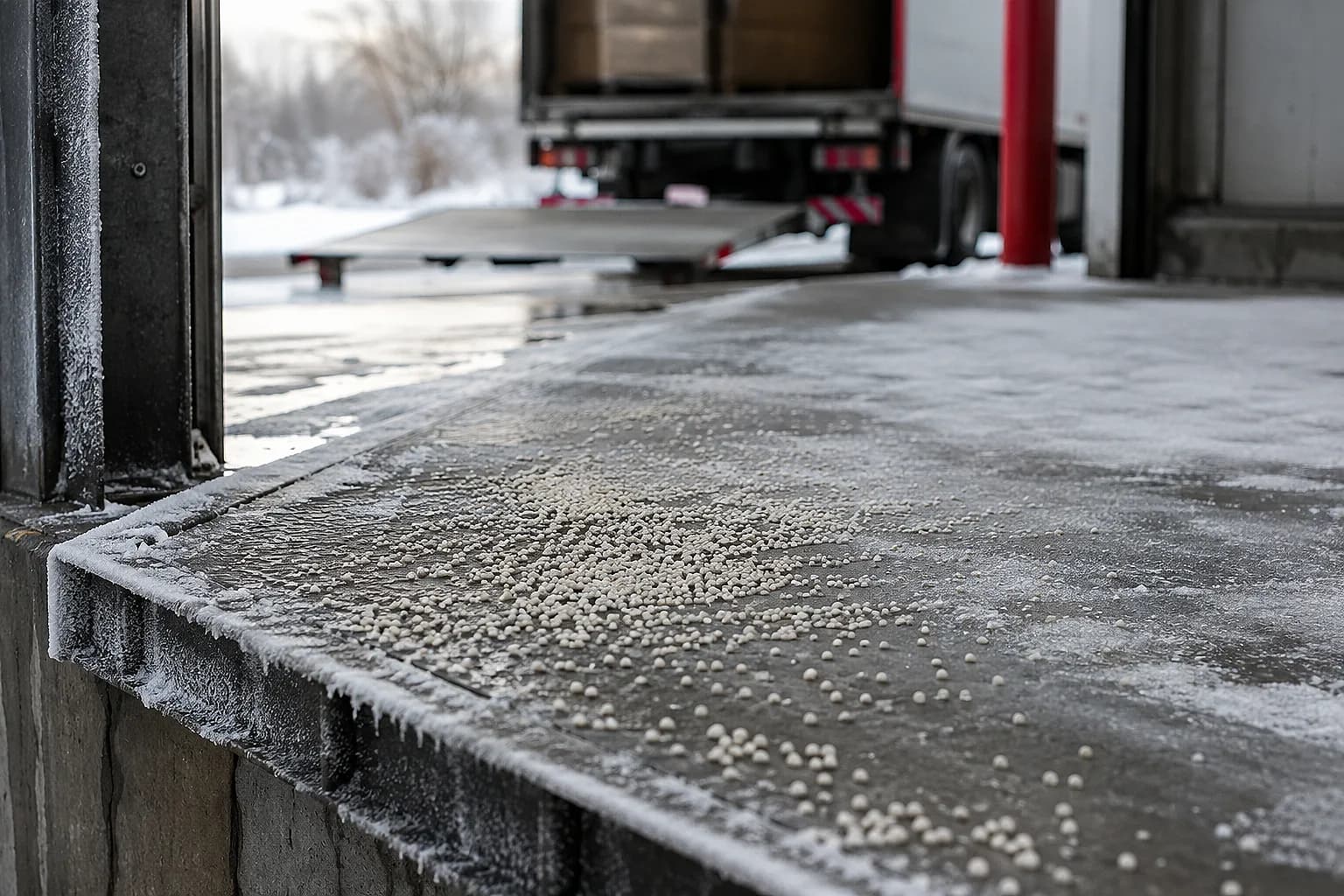 Oblodzenie placów, ramp i wejść
